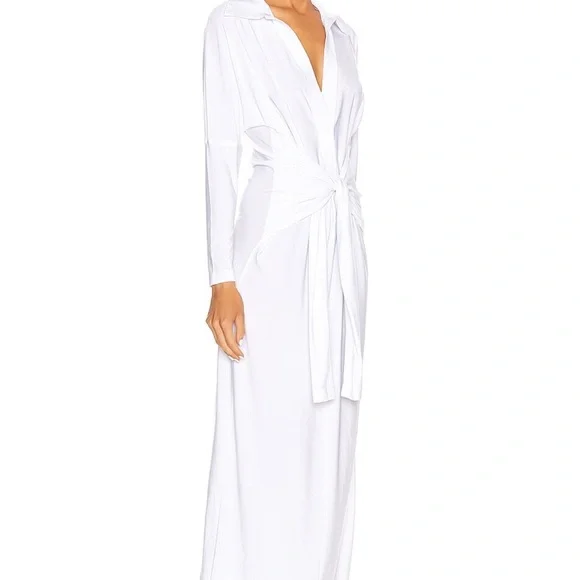 NORMA KAMALI White Tie Front NK Shirt Dress in size M/38 - Picture 2 of 8